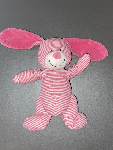 Doudou Peluche lapin rose blanc rayé SIMBA TOYS KIABI