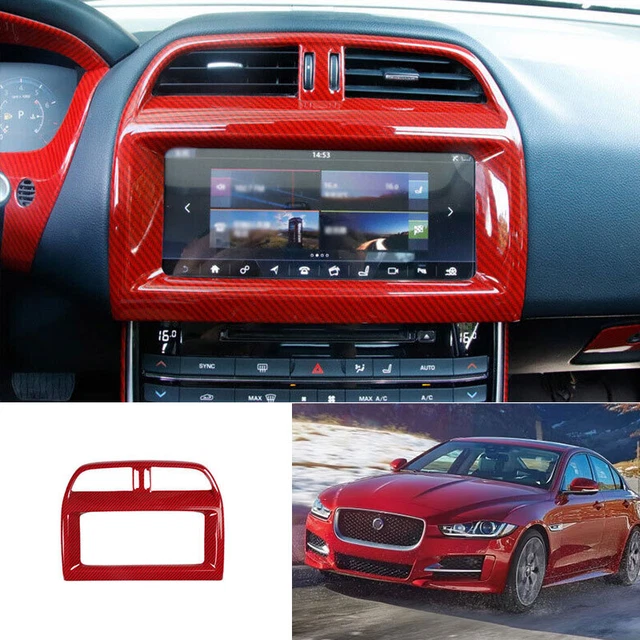 For Jaguar XE 2016-2019 Red Carbon Fiber Console Air Vent Navigation GPS Frame