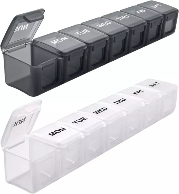 Extra Large Pill Organizer, 2 Pcs Weekly Pill Box, 7 Day Pill Cases, Oversize Da