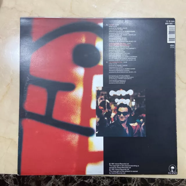 U2 The Fly 1991 UK 3-track 12" vinyl single NM 2