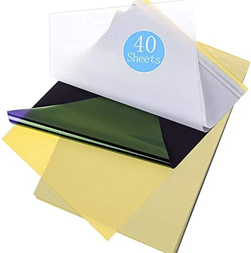 UPTATSUPPLY Lot de 40 Feuilles de Papier de Transfert Thermique pour Tatouage...
