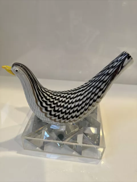 1954 Dino Martens for Aureliano Toso Murano Glass Italy Bird Zig-zag Figurine