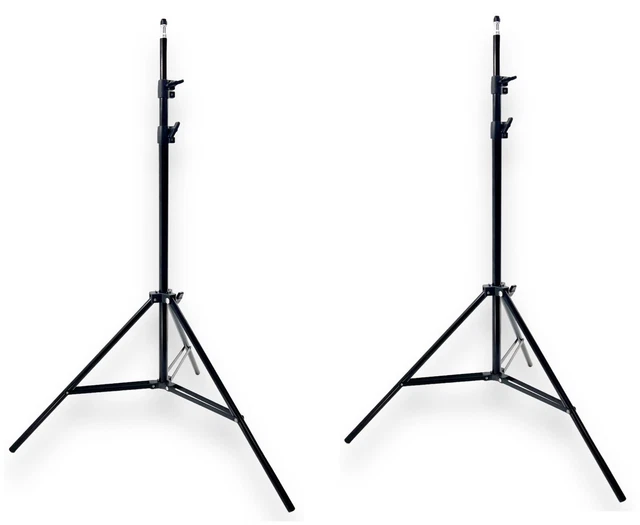 Dos soportes de luz de fotografía de 3 secciones de 6 pies conector de punta de 1/4