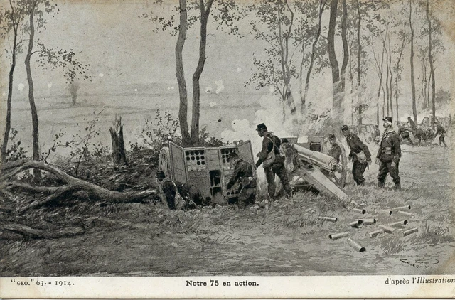 Ww1 // Cpa / Guerre Militaire // Notre 75 En  Action