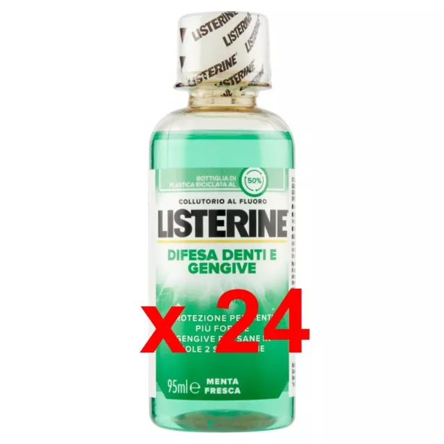 24 Flaconi - Listerine 95 Ml - Colluttorio Al Fluoro