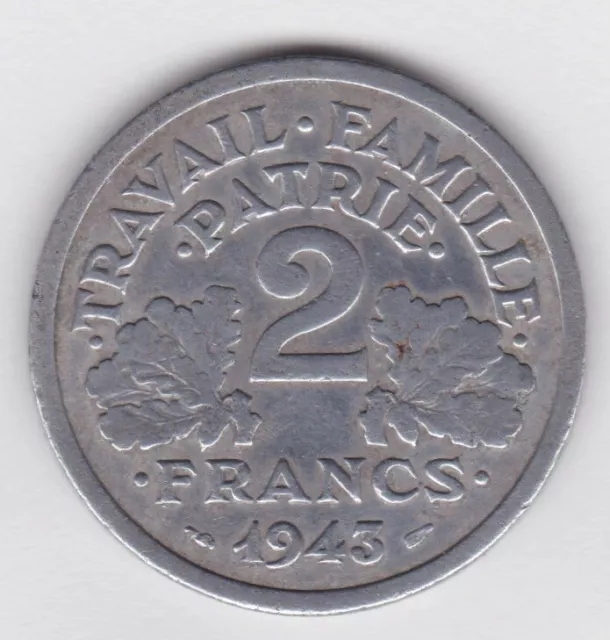 Münze Frankreich 2 Francs 1943 ETAT FRANÇAIS Vichy-Regime - France coin 1943