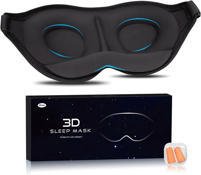 Mascherina per Dormire 3D, Maschera per Dormire Confortevole E Morbida, Mascheri