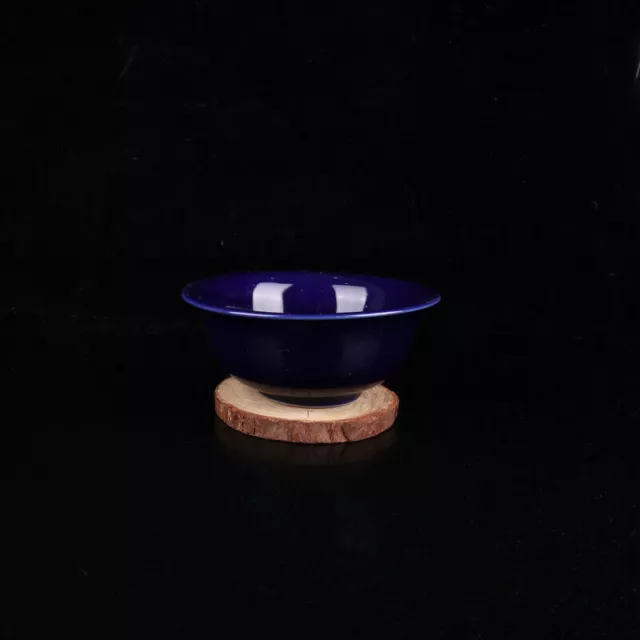 4.3"*1.8" Collection Chinese Ming Porcelain Blue Glaze Small Bowl