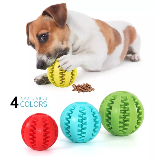 Hund Treat Ball Interaktives Chewy Spielzeug Zahnreinigung Futterspender Feeder♡ 3