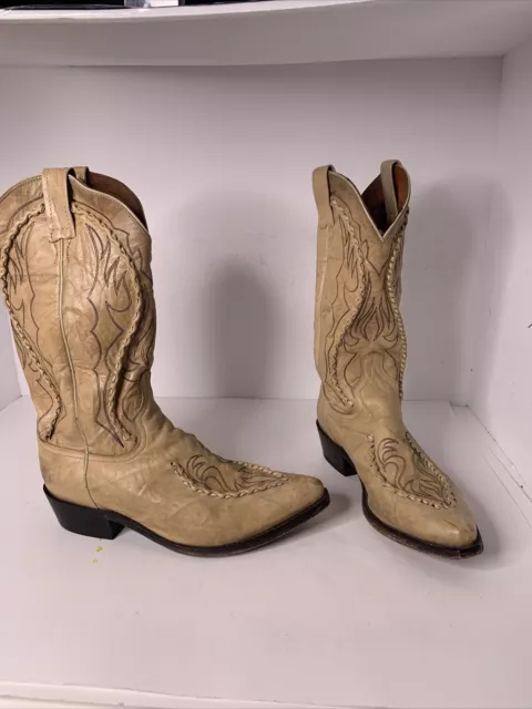 Dan Post Cowboy Western Boots Size 9 D Men’s Camel Color Lace Design