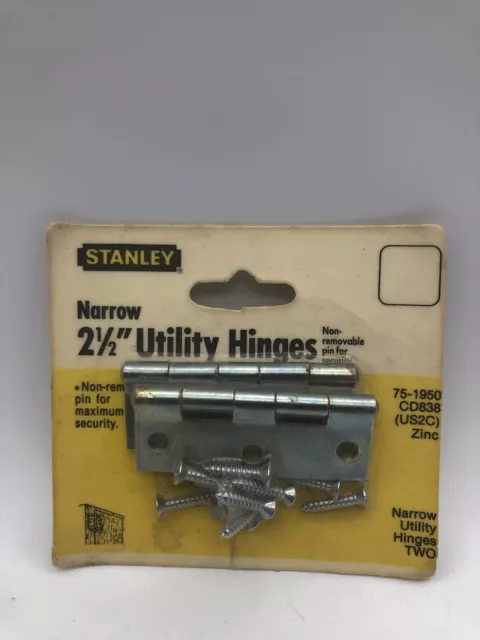 Stanley Hardware 75-1950 Narrow Utility Hinges 2-1/2" Non Removable Pin Security