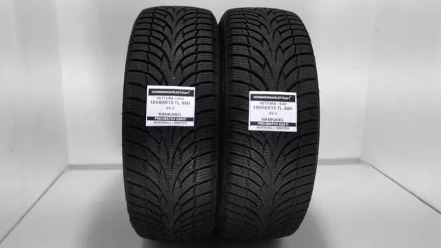 2 Pneumatici Usati 185/60R15 88H Sv3 Nankang Gomme Invernali 75% 2018