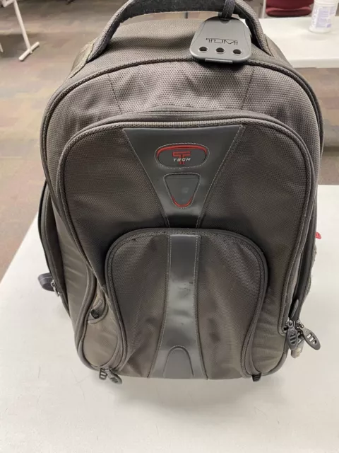 TUMI T TECH Gray Upright Wheeled CARRY ON Backpack Suitcase.
