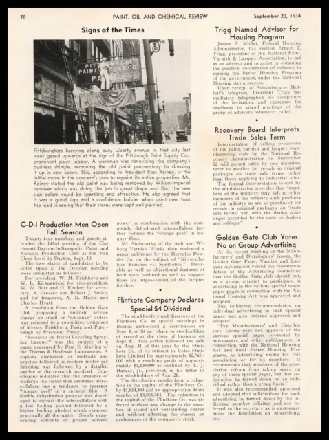1934 Pittsburgh Paint Supply Company Sign Liberty Street Photo Vintage Print Ad