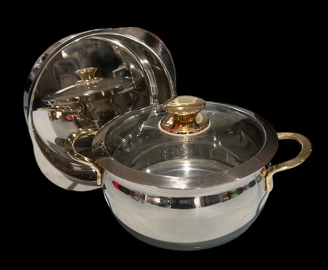 3 QT COMMAND Performance Gold Cuisine Cookware 3 Ply Stainless Steel