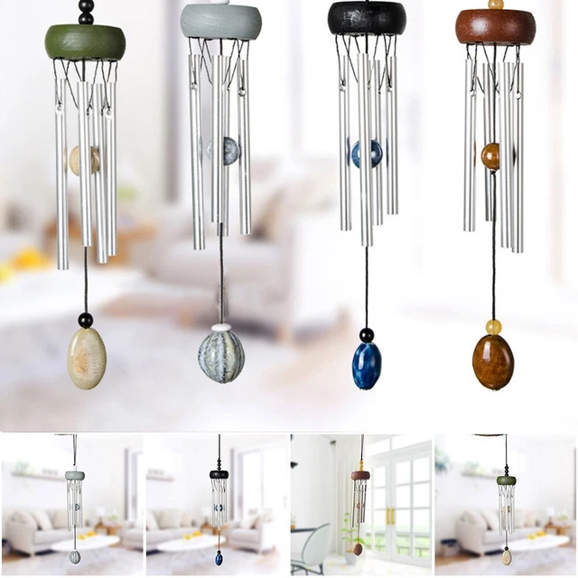 6 Carillons à Vent Moguri - Forme Coquillage Avec Cristal - Pour Jardin Et Décoration Extérieure