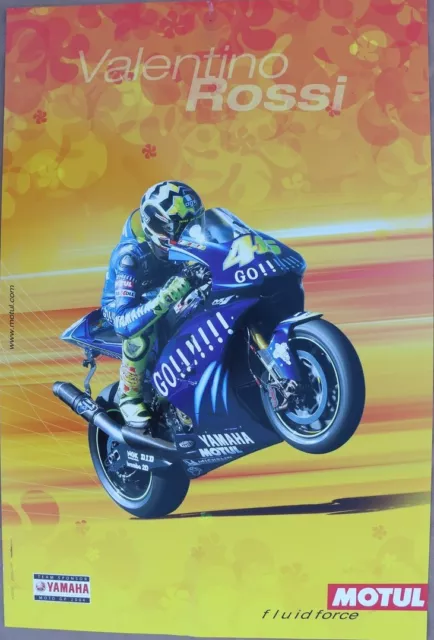 AFFICHE POSTER MOTO VALENTINO ROSSI  HUILE MOTUL YAMAHA GP jaune