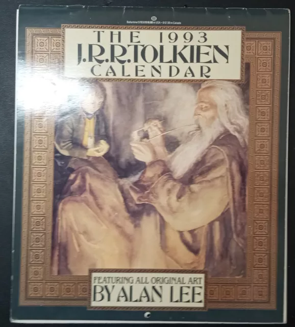 1993 JRR TOLKIEN Calendar Illustrated By Alan Lee complete, but loose