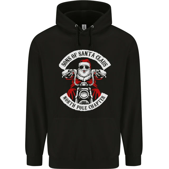 Sons Of Santa Clause Men's Funny Christmas Biker Sweatshirt – Ugly Jumper Hoodie - View #3