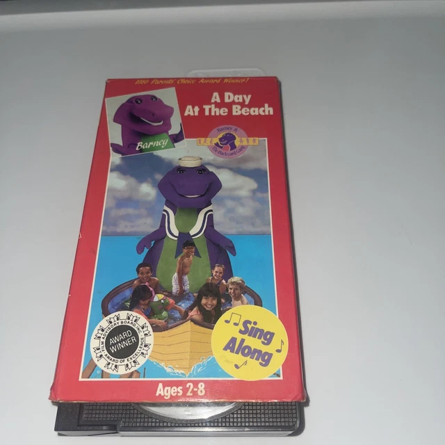 Barney a day at the beach vhs tape white 1988 sandy duncan rare pbs