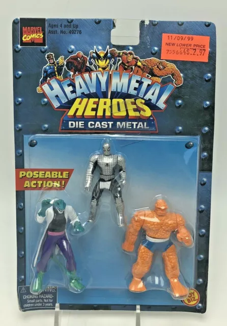 Marvel Heavy Metal Heroes Action Figures Die Cast Armored Spiderman Lizard Thing