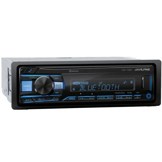 Alpine UTE-73BT, Single-DIN Car Digital Media Audio Stereo Bluetooth, USB MP3