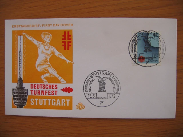 Allemagne Germany BR Deutschland Mi 763 ETB : Deutsches Turnfest Stuttgart 1973