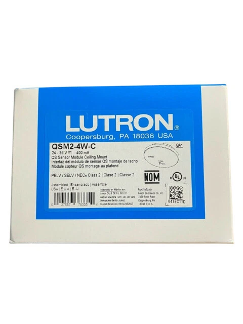 Lutron QSM2-4W-C QS Wireless Sensor Module Ceiling Mount - White