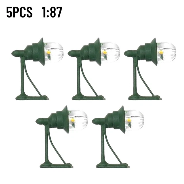5 Lampadaires Modélisme Ferroviaire Échelle HO/OO - Éclairage LED Blanc Chaud - Pour Réseaux Trains Miniatures - 7