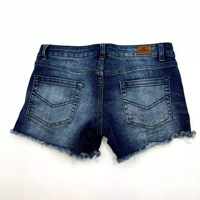 O'NEILL JEAN SHORTS Raw Frayed Hem Distressed Low Rise Jeans Short ...