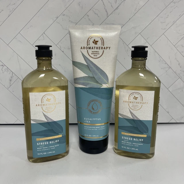 Bath & Body Works Aromatherapy Eucalyptus + Tea Stress Relief Body Wash x3