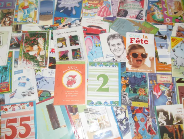 Gros Lot Revendeur Idéal Marché 50 Cartes Double Anniversaire + Enveloppe NEUF