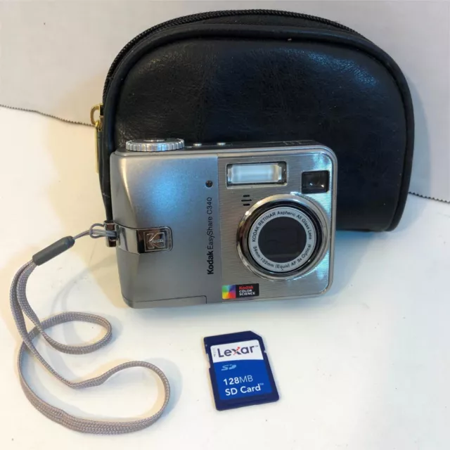 Kodak EasyShare C340 5.0MP Digital Camera 3x Optical Zoom 128 SD Card TESTED