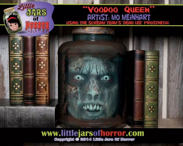 Voodoo Zombie "Head in Jar" Halloween/Horror Prop/Decor - Fetid Green Version