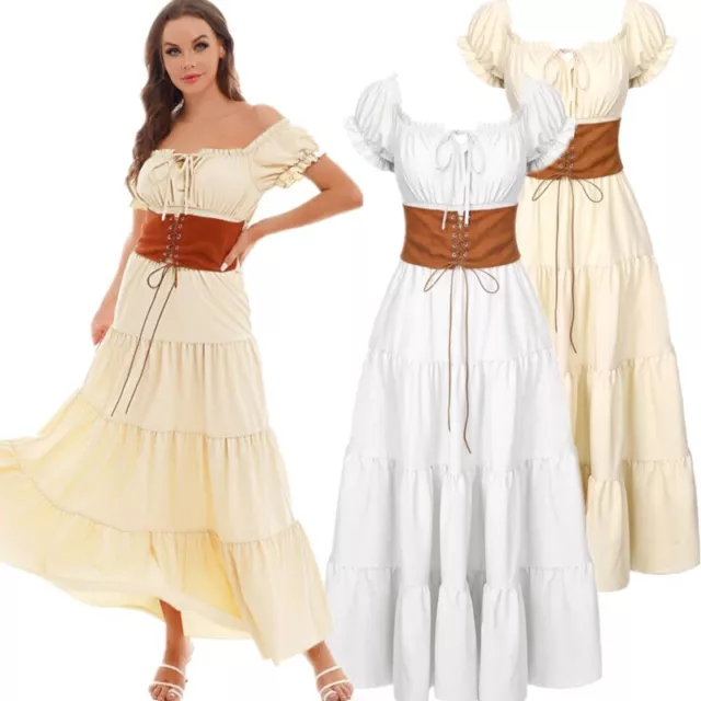 Womens Corset Dress Renaissance Costume Fairy Costume Halloween Gown