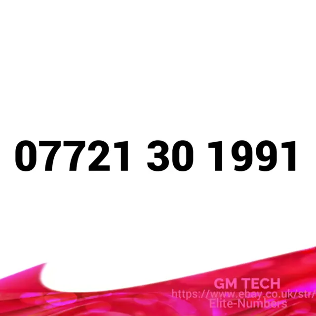 Gold Easy Mobile Number Golden Platinum Uk Pay As You Go Sim Card 07721 30 1991