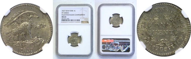 1837 Feuchtwanger Cent NGC MS-64 HT-268(61)