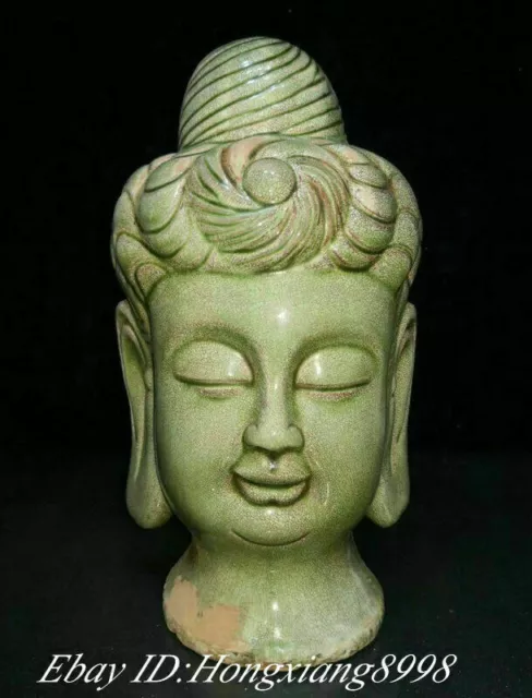 11" Old Song Dynasty Jizhou Kiln Porcelain Kwan-Yin Guan Yin Buddha Head Statue