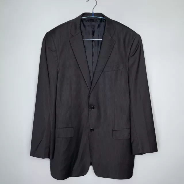 Gianni Versace Collection Grey & Black Striped Blazer Suit Jacket Size 50 (US40)
