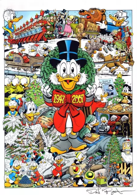 DON ROSA Druck  Weihnachten mit Onkel DAGOBERT SIGNIERT