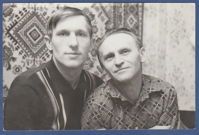 Handsome Guys in their arms, Cute Boys Old Soviet Vintage Photo USSR