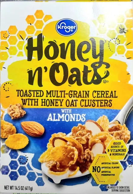 KROGER Honey n' Oats 'with Almonds' Toasted Multi-Grain Cereal 411gr USA