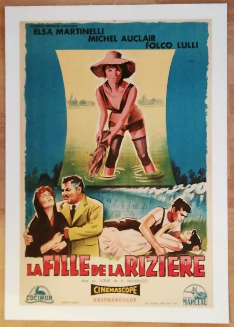 Elsa Martinelli * LA FILLE DE LA RIZIÈRE * (1956) * Affiche Originale ENTOILÉE