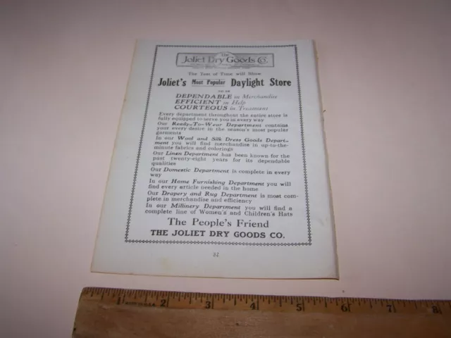 1918 THE JOLIET DRY GOODS CO Paper Ad JOLIET ILLINOIS