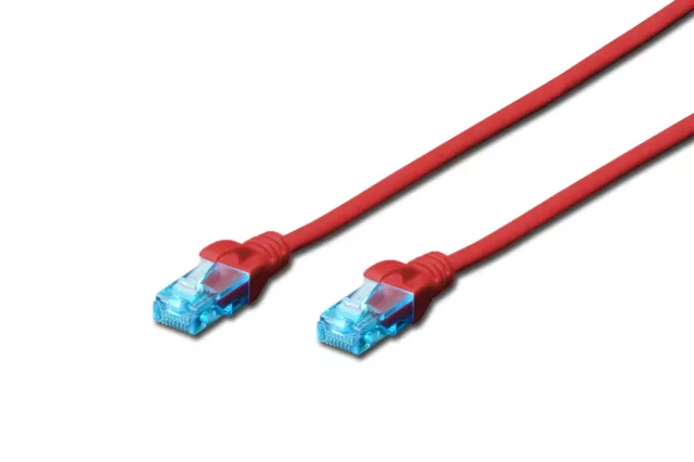 DIGITUS CAT 5e U-UTP patch cord, PVC AWG 26/7, length 2 m, color red 2 m - 1 Stü