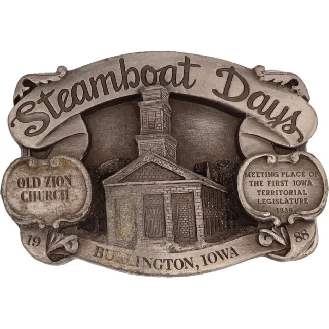 Steamboat Jours Burlington Iowa Festival Vieux Zion Église 80s Vintage Belt