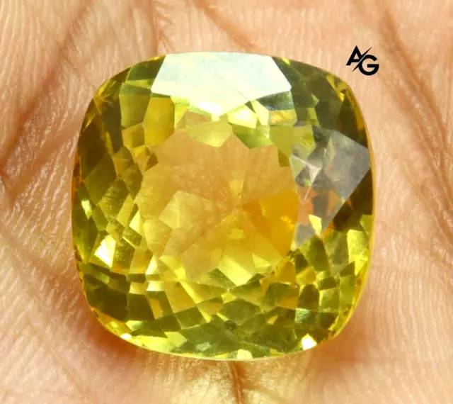 GIE Certified Natural Yellow Sapphire Cushion Shape Cut Gemstone 19.50 Cts