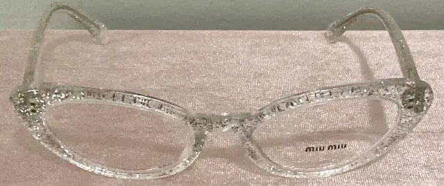 Miu Miu Women’s Optical Glasses Clear Glitter VMU 01S 148-101 (No Case)