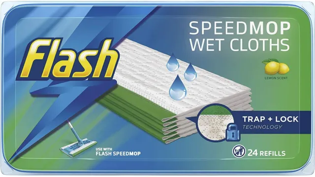 Flash Speedmop Wet Cloth Refills Floor Cleaner Lemon 24 - 96 Speed Mop Cloths