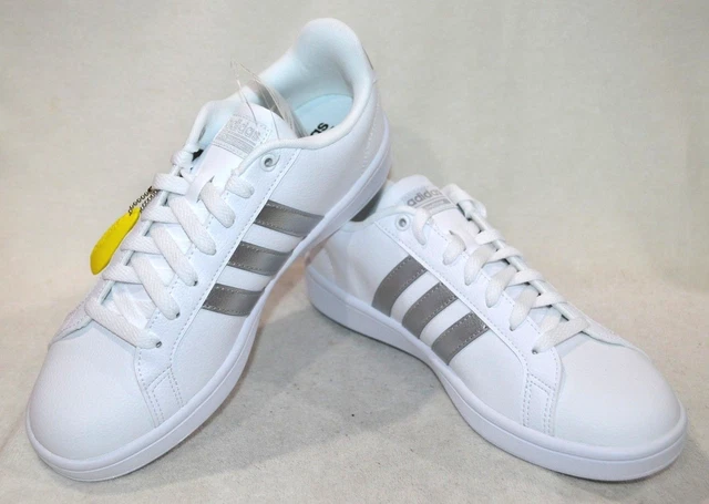 ADIDAS WOMEN S CLOUDFOAM Advantage White Silver Sneakers Size 9.5 NWB AQ0528 44.99 PicClick